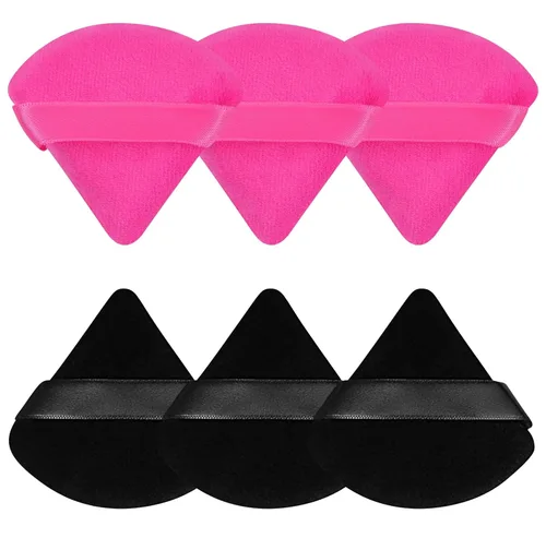 Miniatura 10 de 6 Piezas Borla de Polvo Triangular Esponja de Maquillaje Suave Borla de Maquillaje para Polvo Facial Base Cosmética Esponja Herramienta