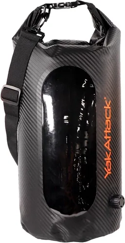 Miniatura 10 de YakAttack Bolsa de secado enrollable de 5L con válvula de aire, carbono negro, bolsa seca marina impermeable para kayak, canotaje y paddleboarding
