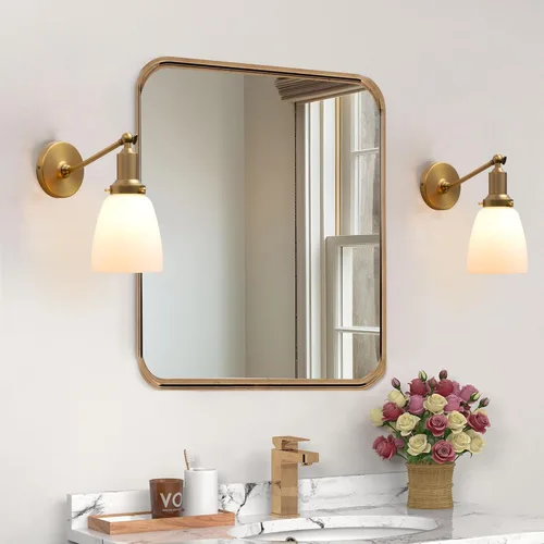 Miniatura 2 de PERMO Aplique individual industrial vintage para montaje en pared con cúpula ovalada de 5.5 pulgadas, pantalla de vidrio blanco leche, aplique
