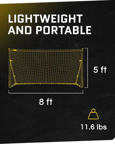 Miniatura 3 de Portería de fútbol SKLZ Quickster - Portería portátil para el patio trasero y el campo - Marco resistente Tension-Tite y red de 2 capas de calibre