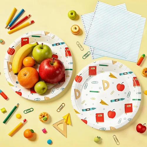 Miniatura 4 de 50 Pcs Back To School Plates and Napkins First Day of School Dinnerware Disposable Paper Tableware Party Decorations for Welcome Back to School