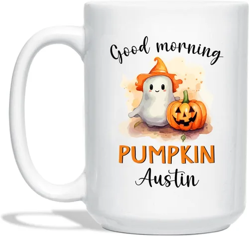 Miniatura 15 de Taza de café blanca personalizada de Halloween Besties, Besties Forever y 3 tazas de café Boo de 11 onzas y 15 onzas, bonita taza de cerámica Boo