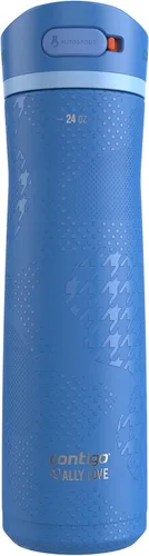Miniatura 31 de Contigo Ashland 2.0 - Botella de agua a prueba de fugas con bloqueo de tapa y popote inclinado, apta para lavavajillas, tapa intercambiable, 24 Azul
