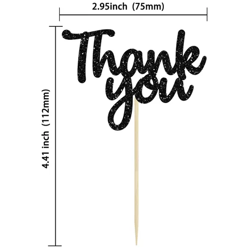 Miniatura 2 de Gyufise Paquete de 36 adornos para cupcakes con purpurina negra para Acción de Gracias, decoraciones para baby shower, niños y niñas, suministros