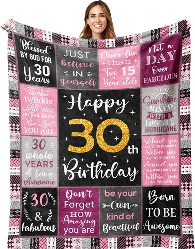 Miniatura 14 de Amonee-YL Regalos de 70 cumpleaños para mujeres, regalos para mujer de 70 años, mantas de regalo de cumpleaños de 70 50"X60", mejores regalos