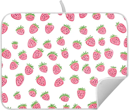Miniatura 40 de Tapete de secado de platos de hojas de otoño y girasol, almohadilla absorbente de secado rápido, protector para encimera de cocina, 16 x 18 pulgadas