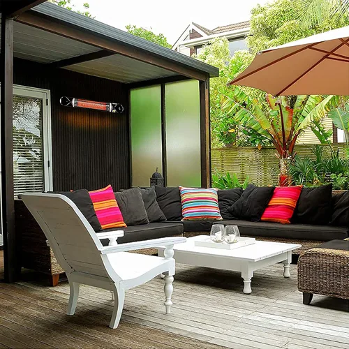 Miniatura 8 de Wave - Calentador infrarrojo de carbono de 1500 W, calentador eléctrico para interiores y exteriores, resistente a la intemperie con soporte