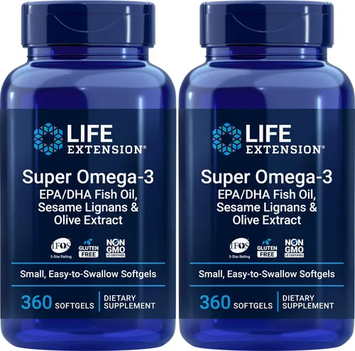 Miniatura 10 de Life Extension Aceite de pescado Super Omega-3 EPA/DHA, lignanos de sésamo y extracto de oliva, suplemento de Omega 3, para la salud del corazón