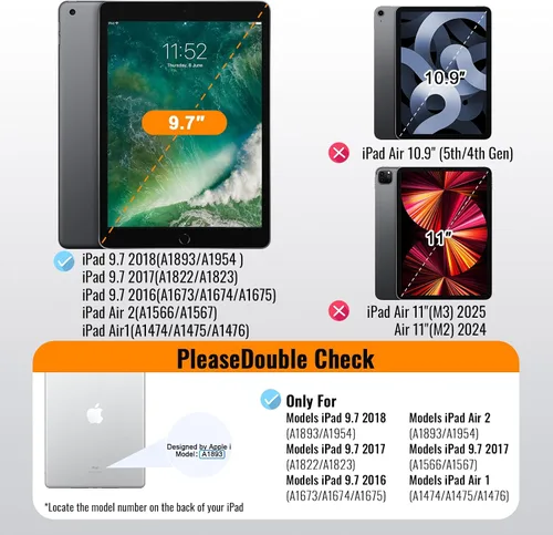 Miniatura 2 de Protector de pantalla de privacidad para iPad de 6ª generación 9.7 pulgadas, película de vidrio templado privada para iPad de 5ª generación 9.7