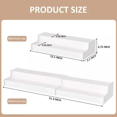 Miniatura 2 de Sezanrpt Organizador expandible de 2 niveles, estante de exhibición de encimera de cocina blanco, organizador de condimentos para gabinete
