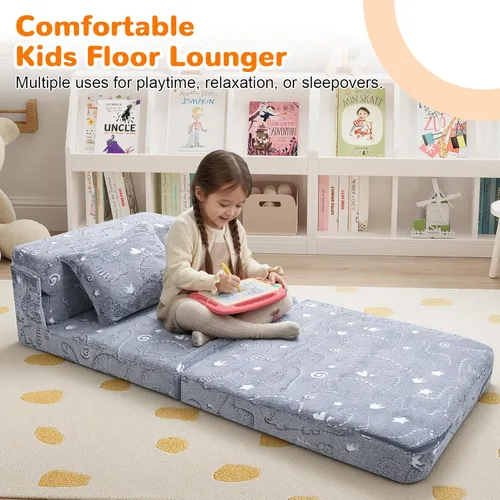 Miniatura 3 de MeMoreCool Colchón de suelo para niños que brilla en la oscuridad, sofá convertible, futón plegable para sala de juegos de niños
