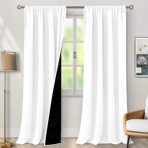 Miniatura 75 de BGment - Cortinas opacas para sala de estar de 63 pulgadas de largo, juego de 2 paneles, cortinas para oscurecer toda la habitación, cortinas