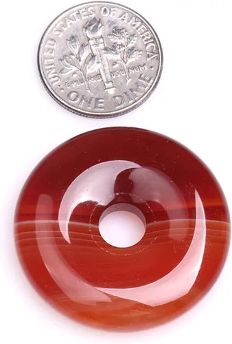 Miniatura 16 de JOE FOREMAN Anillo de cuarzo amatista natural de 1.181 in con colgante de donas circulares para hacer joyas, 1 unidad, Piedra