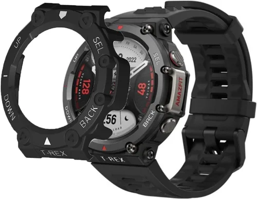 Miniatura 2 de Funda para Amazfit T-Rex 2, a prueba de golpes, funda protectora de TPU duradera, accesorios para Amazfit T Rex 2 Smartwatch (negro)