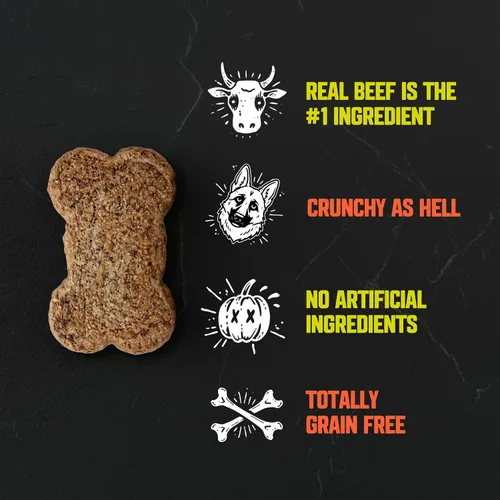 Miniatura 3 de Killer Crunchies - Golosinas para perros, aperitivo crujiente y saludable para cachorros y perros adultos, hecho con carne de res real, receta