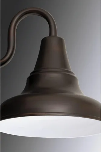 Miniatura 5 de Progress Lighting District LED Collection - Farol de pared mediana para exteriores, bronce envejecido, pantalla de metal blanco pintado, 1 luz