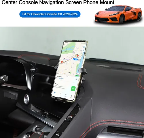 Miniatura 6 de Daeiclru Soporte de teléfono para automóvil compatible con Chevrolet Corvette C8 2020-2025, soporte para teléfono móvil para pantalla de navegación