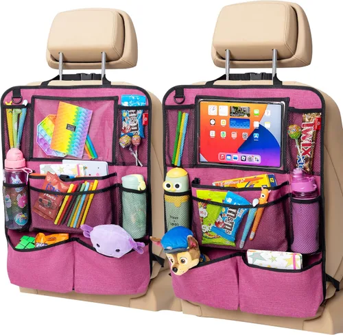 Miniatura 11 de Helteko Organizador para el asiento trasero del coche, protector de respaldo con soporte para tableta con pantalla táctil, organizador de asiento