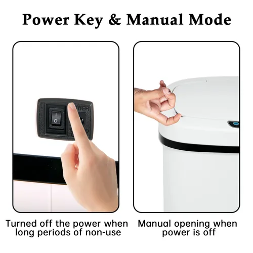 Miniatura 3 de Bote de basura automático de 13 galones para cocina, fácil de limpiar, de acero inoxidable de 50 L, sensor de movimiento cepillado, impermeable