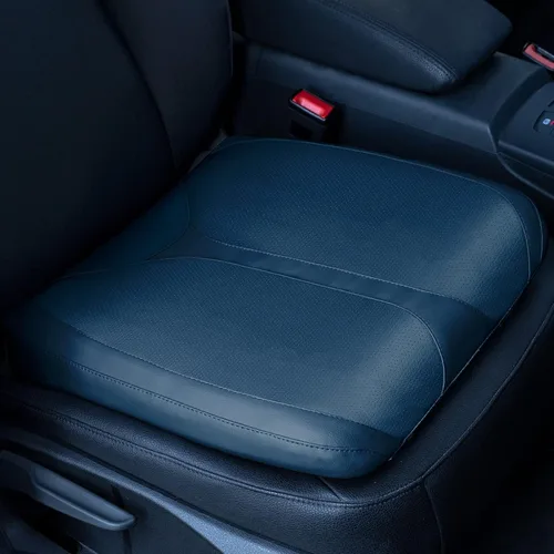 Miniatura 13 de Cojín de asiento de espuma viscoelástica de cuero para coches para personas bajas, para aliviar el dolor de cadera (coccis/cóccix) y de espalda
