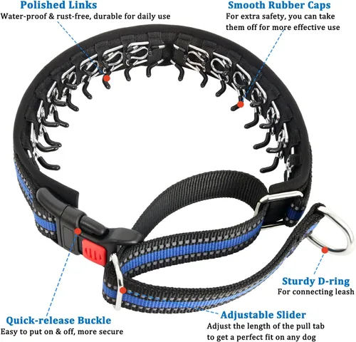 Miniatura 3 de Mayerzon Collar Martingale para perros, collar de perro antitirones con tira reflectante para perros pequeños, medianos y grandes, collar de perro