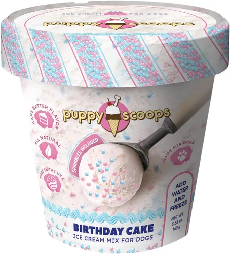 Miniatura 11 de Puppy Scoops Mezcla para helado, para perros: Mantequilla de maní. Añada agua y congélelo en casa.