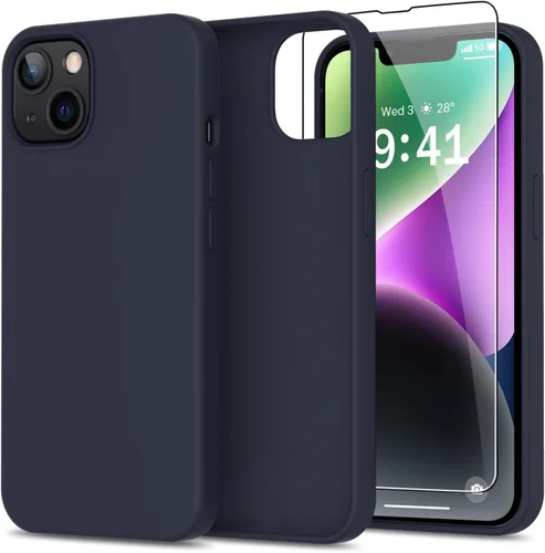 Miniatura 38 de bemal Funda para iPhone 14 Pro con protector de pantalla, silicona líquida de ajuste delgado, forro de microfibra suave, diseñada para mujeres