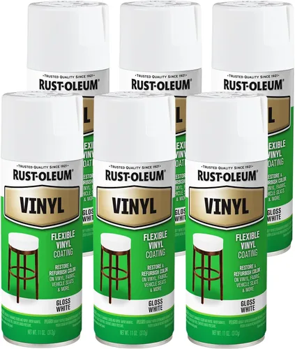 Miniatura 6 de Rust-Oleum 1911830 - Pintura en aerosol especial para vinilo, 12 oz, color blanco
