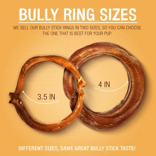 Miniatura 3 de Pawstruck Anillos de palo de carne seca totalmente naturales de 4" para perros - Sin piel cruda, 100% carne de res, huesos masticables dentales
