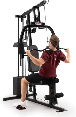 Miniatura 9 de Marcy Estación de entrenamiento multifuncional con pila de 100 libras a 200 libras para gimnasio en casa para levantamiento de pesas y culturismo