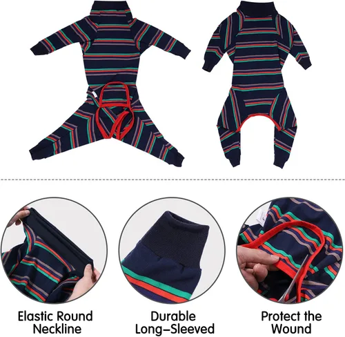 Miniatura 4 de Traje de recuperación para perro, herida abdominal después de la cirugía, evita lamer heridas, alternativas de collar electrónico y cono, camisa Azul