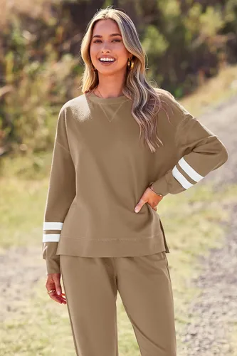 Miniatura 127 de Prettygarden - Conjunto de pijama de dos piezas para mujer, diseño de teñido anudado, sudadera informal de manga larga con pantalones largos, ropa