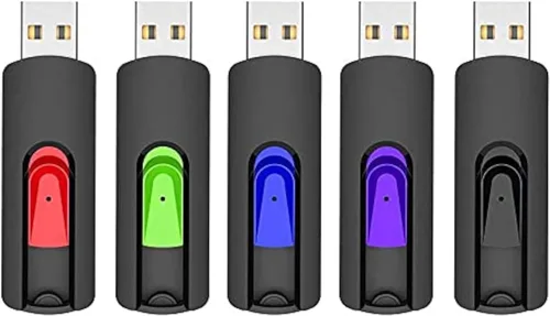 Miniatura 13 de RAOYI 10 unidades de unidades de memoria USB de 4 GB deslizantes retráctiles a granel USB 2.0 pulgar, unidad de salto, unidad de cremallera
