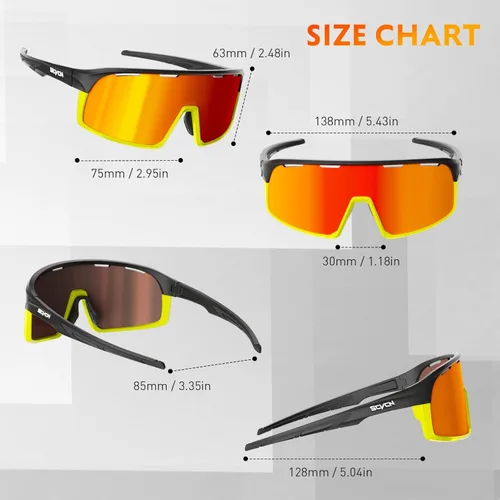 Miniatura 4 de SCVCN Gafas de ciclismo para hombres y mujeres, gafas de sol polarizadas para deportes MTB, triatlón, bicicleta, correr, golf