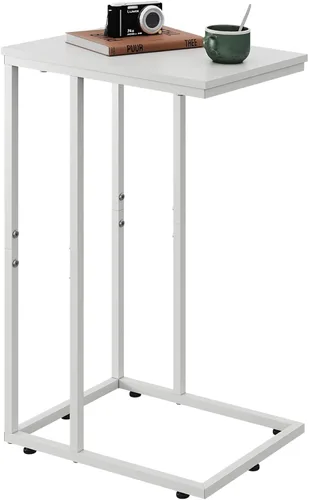 Miniatura 12 de WLIVE Mesa auxiliar negra, mesa auxiliar en forma de C para dormitorio, oficina en casa, dormitorio, mesa de sofá de sala de estar, mesa de bandeja