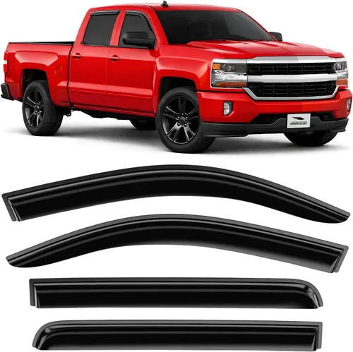 Miniatura 16 de Voron Glass Protectores de lluvia extra duraderos en canal para Chevrolet (Chevy) Silverado 2500HD/3500HD 2015-2019 Crew Cab, deflectores de Para