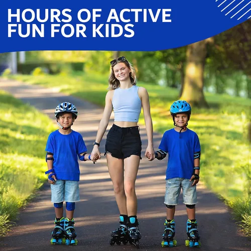 Miniatura 9 de XinoSports - Patines ajustables para niños y niñas con ruedas iluminadas (de 5 a 20 años) - Patines con ruedas iluminadoras Negro