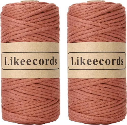 Miniatura 21 de Likeecords - Cuerda de macramé de 4 mm de un solo hilo, 80 m de cuerda de macramé colorida, cuerda de algodón para macramé, cuerda de algodón