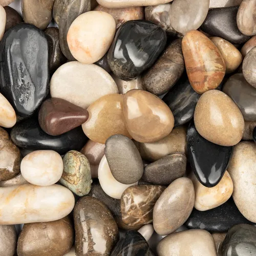 Miniatura 9 de Rocas naturales de río de 5 libras, guijarros de alto pulido para plantas de jardín, piedras negras decorativas de 1-2 pulgadas, ideal para pecera