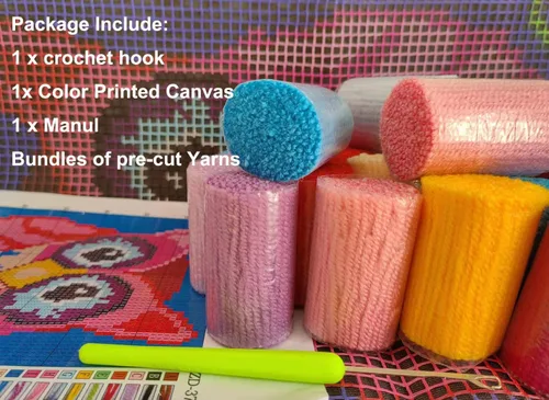 Miniatura 4 de YOOTOM Kits de alfombras con gancho para adultos, juego de tapicería de costura bordada, lona preimpresa e hilo precortado, 20 x 15 pulgadas