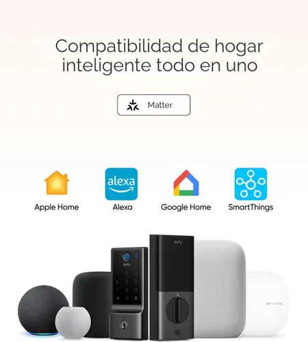 Miniatura 4 de eufy Smart Lock E31, cerradura inteligente para puerta con entrada sin llave y huella dactilar compatible con el ecosistema Apple Home, para puerta