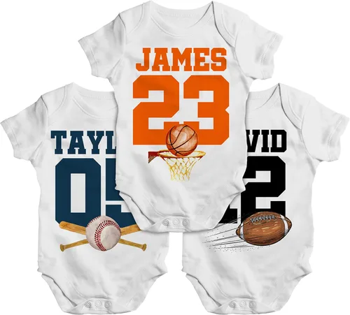 Mameluco deportivo personalizado para bebé, 8 diseños y colores personalizados, trajes de béisbol para niña, regalos personalizados, body deportivo