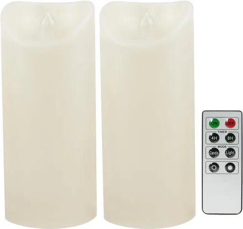 Miniatura 26 de CANDLE CHOICE Velas LED sin flama, impermeables, de pilas, para exteriores, con control remoto y temporizador, luz blanca parpadeante de resina