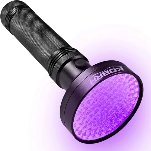 Miniatura 8 de Linterna de luz negra UV Kobra - 100 LED Luz UV portátil y luz negra para detección de orina de mascotas - Inspección de chinches, fugas y dinero