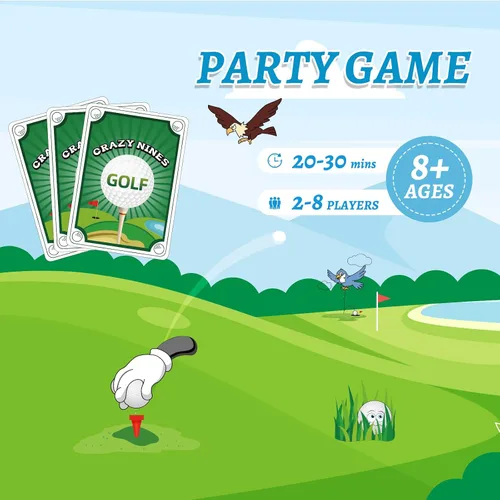 Miniatura 3 de Westant Crazy Nines - Juego de cartas de golf - Juegos de cartas divertidos para familiares, niños de 8 a 12 años y adultos, los juegos familiares