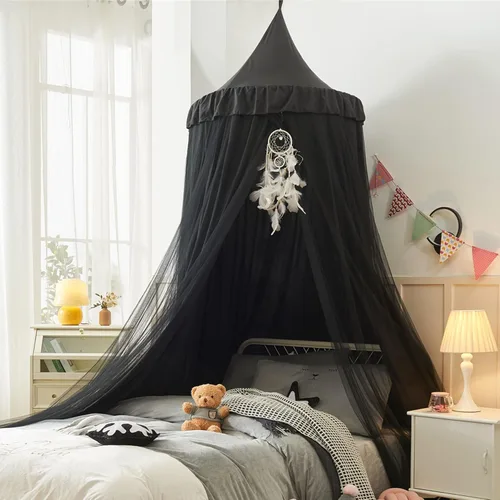 Miniatura 9 de VETHIN Dosel de cama para niñas, Princesa Cúpula Redonda de Ensueño Mosquitera Ropa de Cama Habitación de Niñas Castillo Tienda de Juego Colgante