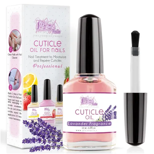 Pics Nails Aceite profesional para cutículas, suavizante de cutículas de lavanda para uñas y cuidado de cutículas, tratamiento de reparación de