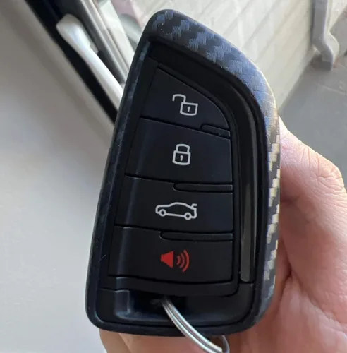 Miniatura 3 de iJDMTOY Funda de silicona suave con patrón de fibra de carbono negra compatible con Toyota Supra GR 2020 en adelante