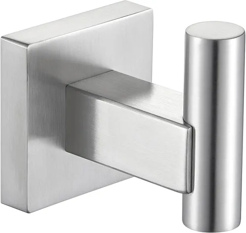 Suyar Gancho para toallas de níquel cepillado, soporte para bata de baño, gancho de pared | Acero inoxidable SUS304, montaje con tornillo Mate negro