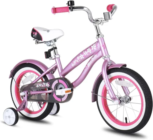 Miniatura 11 de JOYSTAR Bicicleta de crucero para niños de 12, 14 y 16 pulgadas, para niños de 2 a 7 años, bicicleta para niños con ruedas de entrenamiento, freno